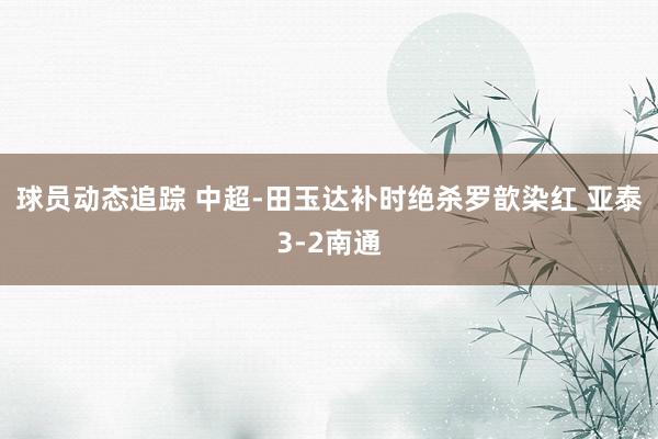 球员动态追踪 中超-田玉达补时绝杀罗歆染红 亚泰3-2南通