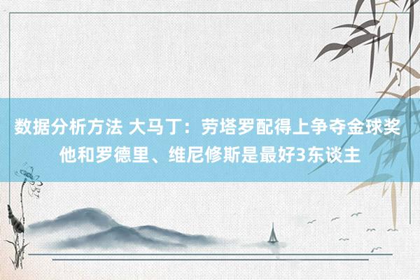 数据分析方法 大马丁：劳塔罗配得上争夺金球奖 他和罗德里、维尼修斯是最好3东谈主