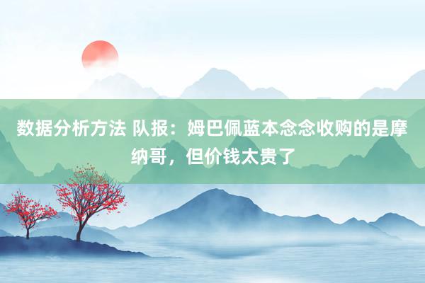 数据分析方法 队报：姆巴佩蓝本念念收购的是摩纳哥，但价钱太贵了