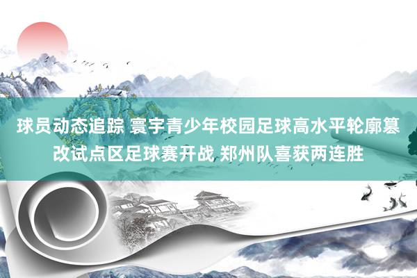 球员动态追踪 寰宇青少年校园足球高水平轮廓篡改试点区足球赛开战 郑州队喜获两连胜