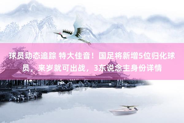 球员动态追踪 特大佳音！国足将新增5位归化球员，来岁就可出战，3东说念主身份详情