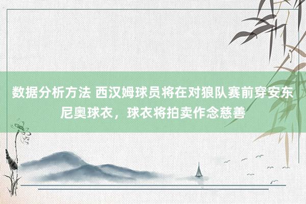 数据分析方法 西汉姆球员将在对狼队赛前穿安东尼奥球衣，球衣将拍卖作念慈善