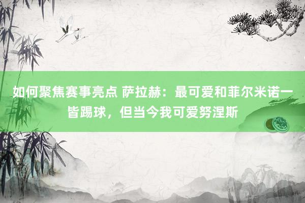 如何聚焦赛事亮点 萨拉赫：最可爱和菲尔米诺一皆踢球，但当今我可爱努涅斯