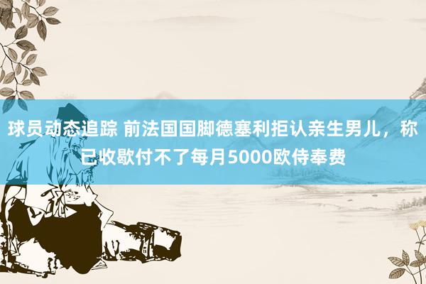 球员动态追踪 前法国国脚德塞利拒认亲生男儿，称已收歇付不了每月5000欧侍奉费