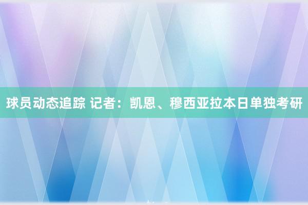 球员动态追踪 记者：凯恩、穆西亚拉本日单独考研