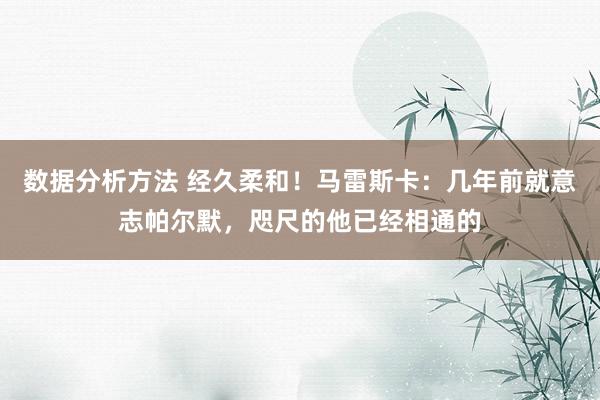 数据分析方法 经久柔和！马雷斯卡：几年前就意志帕尔默，咫尺的他已经相通的