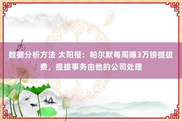 数据分析方法 太阳报：帕尔默每周赚3万镑提拔费，提拔事务由他的公司处理