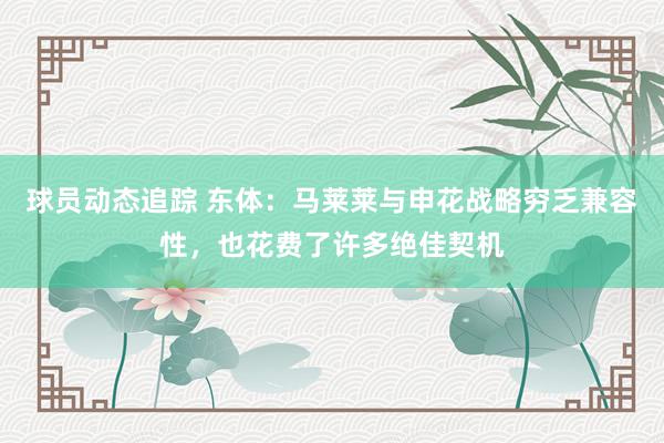 球员动态追踪 东体：马莱莱与申花战略穷乏兼容性，也花费了许多绝佳契机