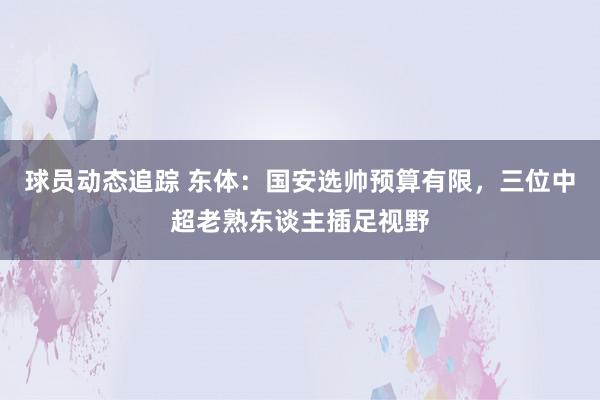 球员动态追踪 东体：国安选帅预算有限，三位中超老熟东谈主插足视野