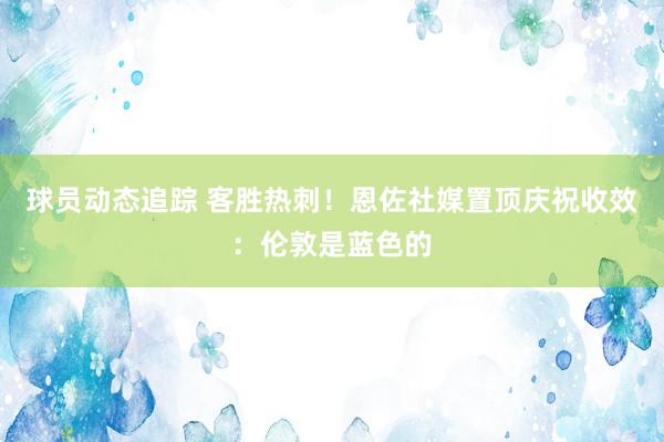 球员动态追踪 客胜热刺！恩佐社媒置顶庆祝收效：伦敦是蓝色的